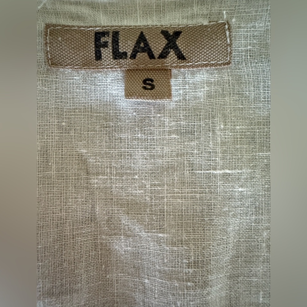 Flax White Linen top Oversized Boxy Short Sleeve Blouse - Picture 3 of 10